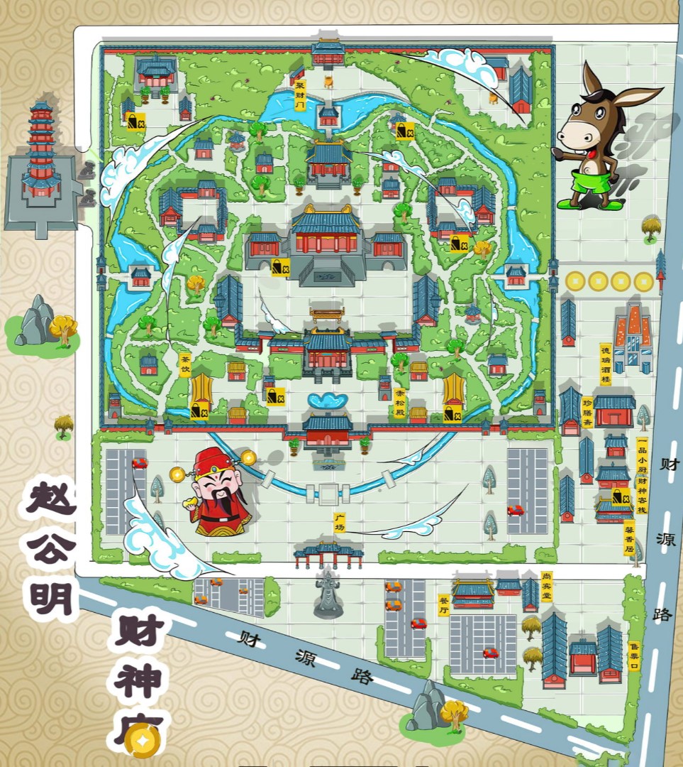 管城回族寺庙类手绘地图